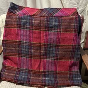 LL Bean petite plaid wool skirt